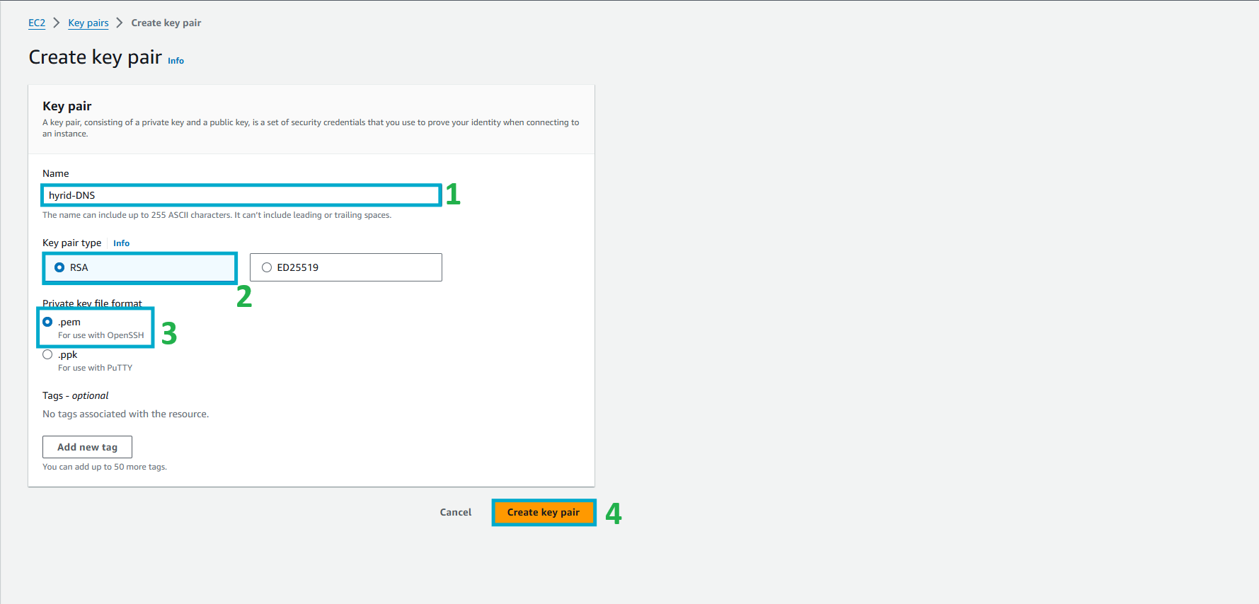 Create Key Pair